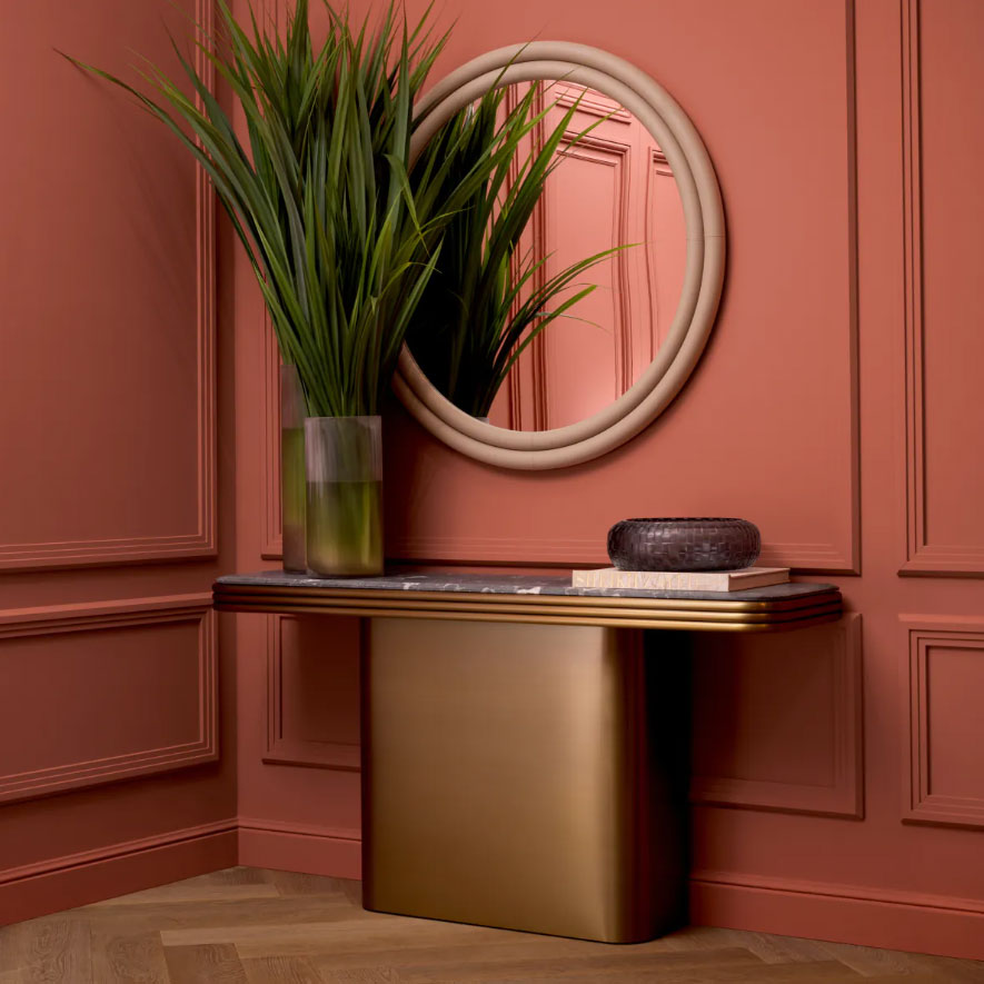 Espelho Decorativo BASTIONI bege, branco, prata e ouro