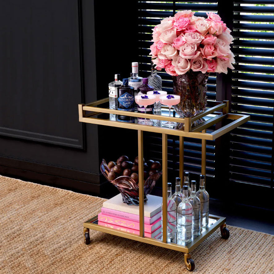 Carrinho Bar BEVERLY HILLS para Sala de Estar ouro