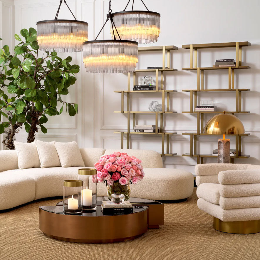 Estante Decorativa NESTO ouro e bege