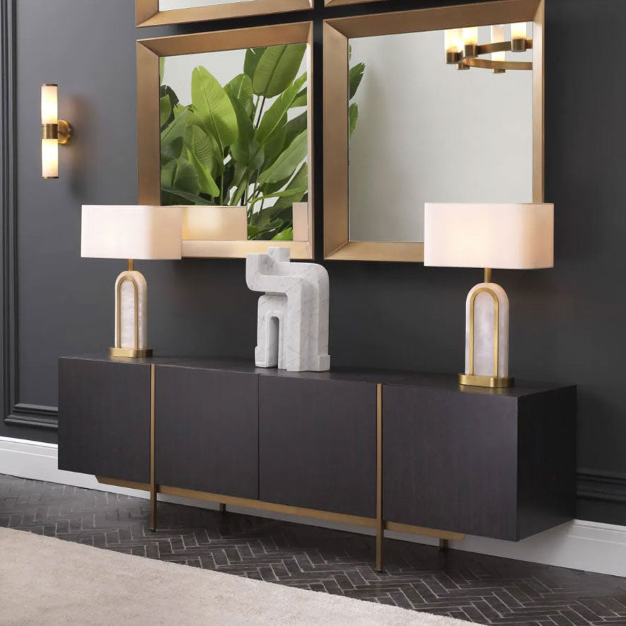 Candeeiro de Mesa PALLADIO bege e ouro