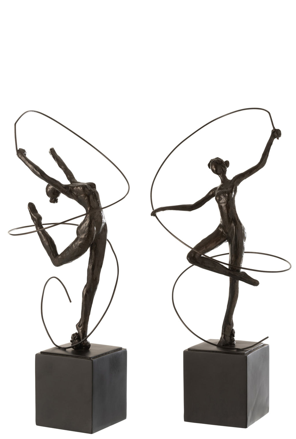 Figura ginasta em resina castanho-escuro (sortido 2 modelos)