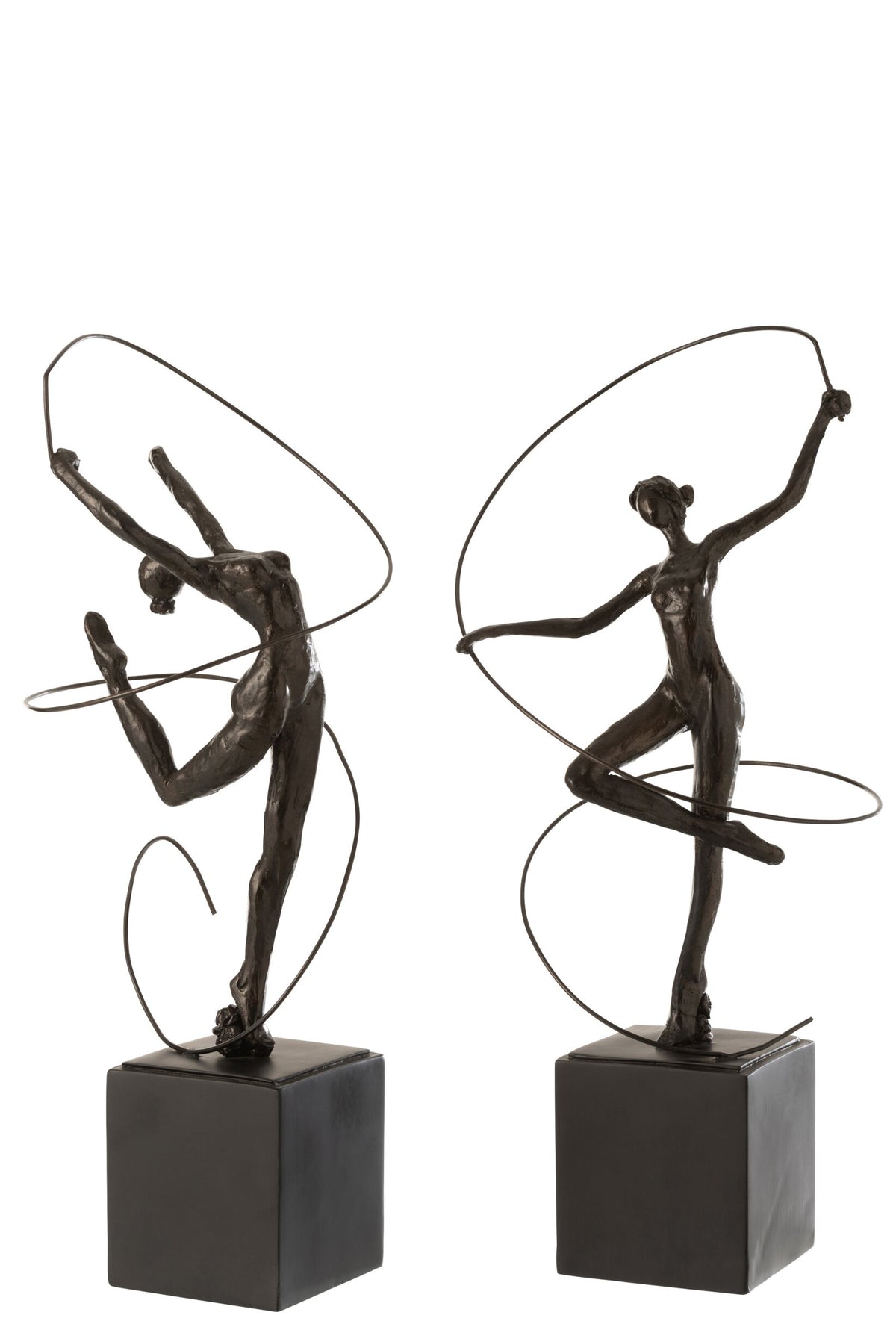 Figura ginasta em resina castanho-escuro (sortido 2 modelos)