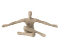 Figura de braços abertos em resina bege
