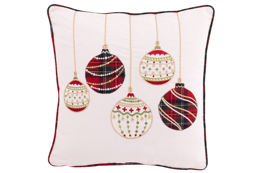 Almofada decorativa de Natal em algodão branco e vermelho