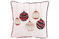 Almofada decorativa de Natal em algodão branco e vermelho