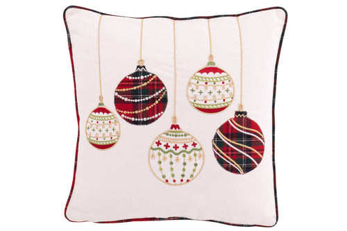 Almofada decorativa de Natal em algodão branco e vermelho