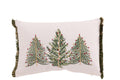 Almofada árvore de Natal em algodão branco e verde
