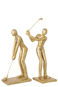 Figura jogador de golfe em poliresina dourada (sortido 2 modelos)