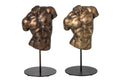Busto masculino em poliresina bronze/dourado (sortido 2 modelos)