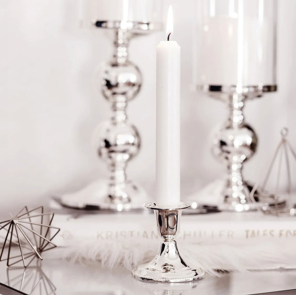 Conjunto 2 Porta-Velas PERLA prata – imagem 2