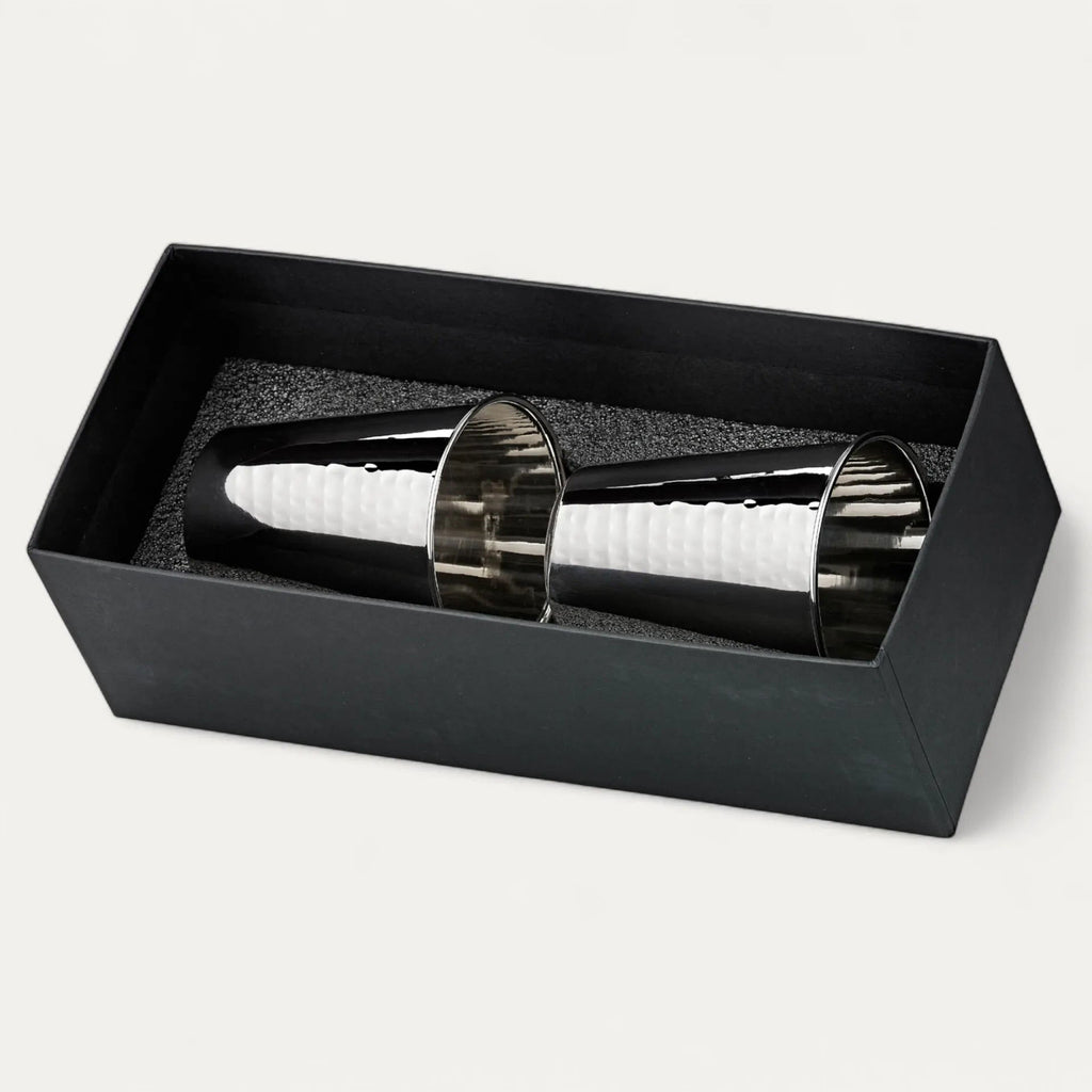Conjunto 2 Copos MIDO Martelado 10 cm prata – imagem 5