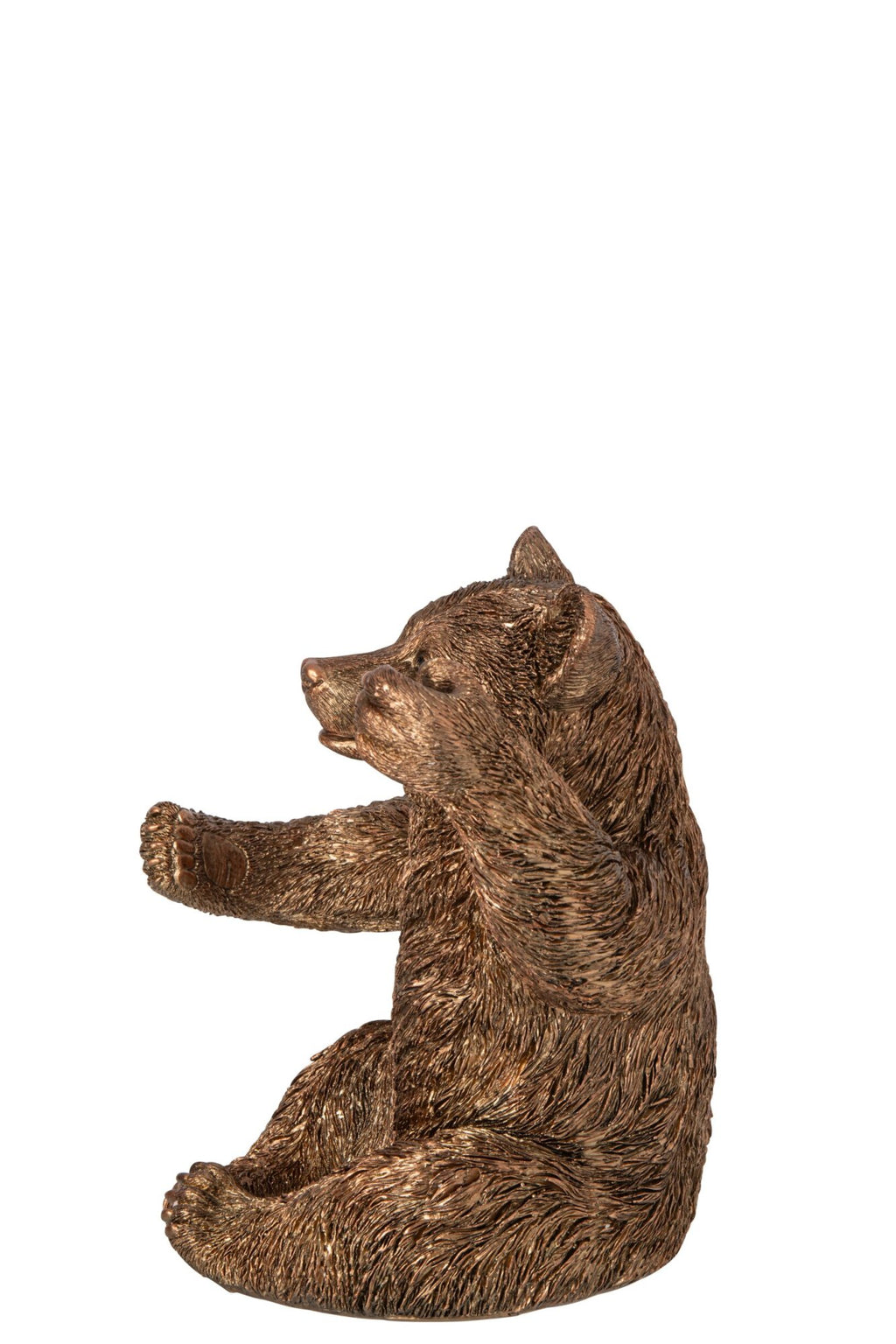 Porta-garrafas de vinho em forma de urso, em resina cobre, vista 2