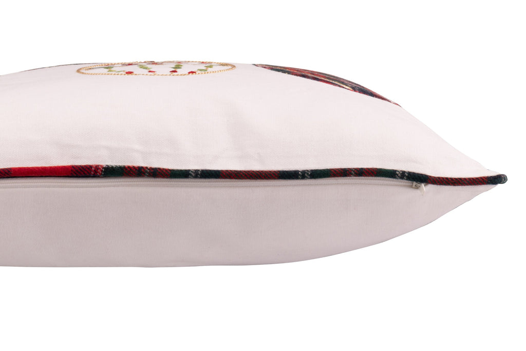 Almofada decorativa de Natal em algodão branco e vermelho, vista 3
