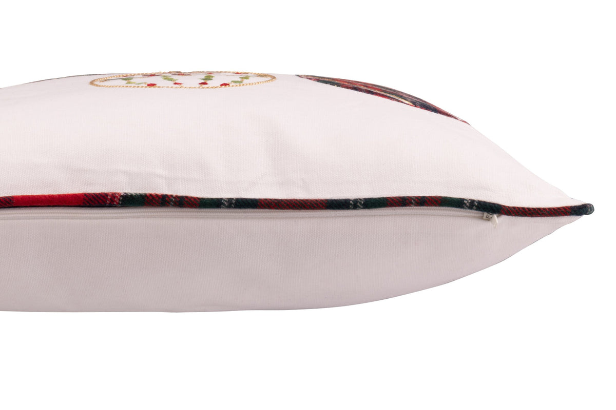 Almofada decorativa de Natal em algodão branco e vermelho, vista 3