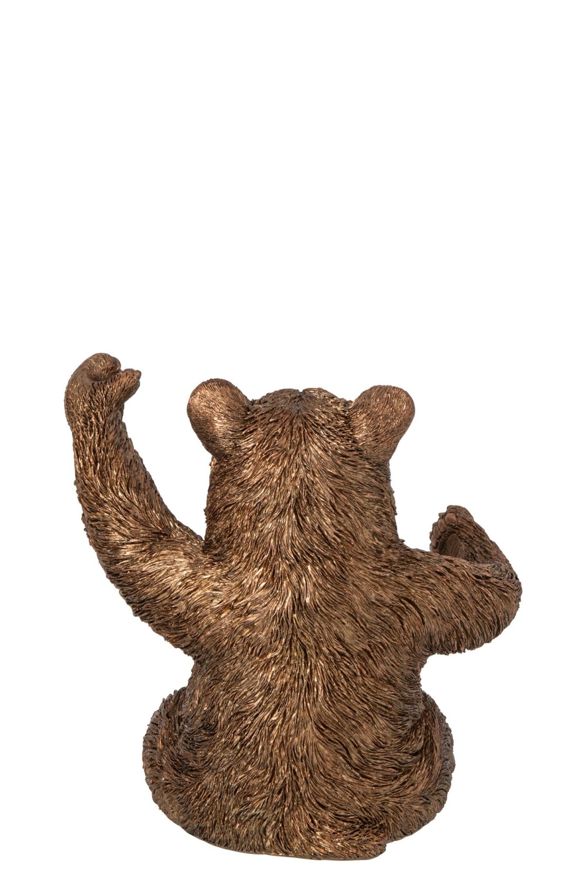 Porta-garrafas de vinho em forma de urso, em resina cobre, vista 3