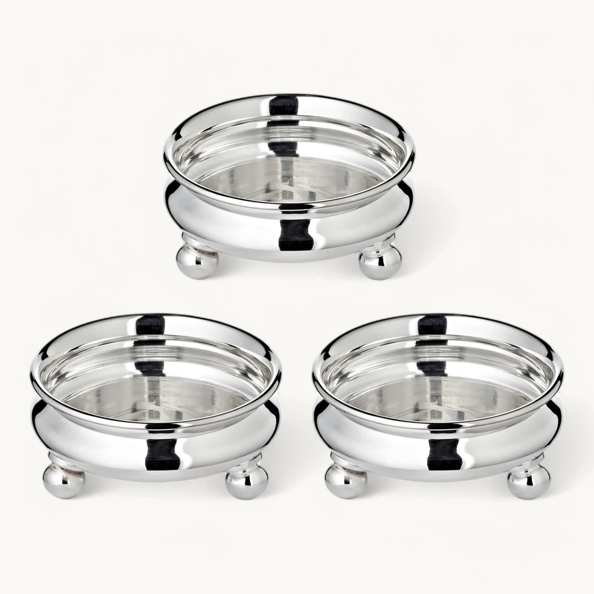 Conjunto de 3 tigelas SANTA em cerâmica branca 8 cm