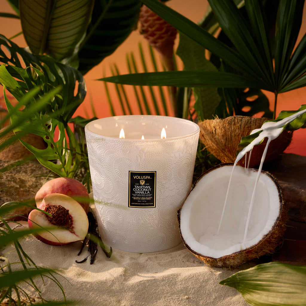 Vela Perfumada TAHITIAN COCONUT VANILLA 3 Pavios – imagem 3