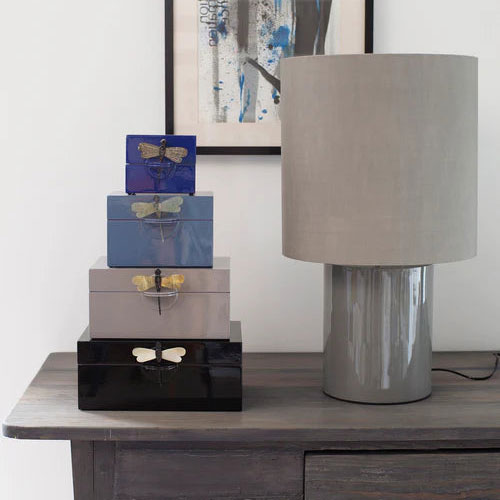 Caixa Lacada Decorativa LIBÉLULA Tamanho B bege, preto, terra, verde e paixao – imagem 6