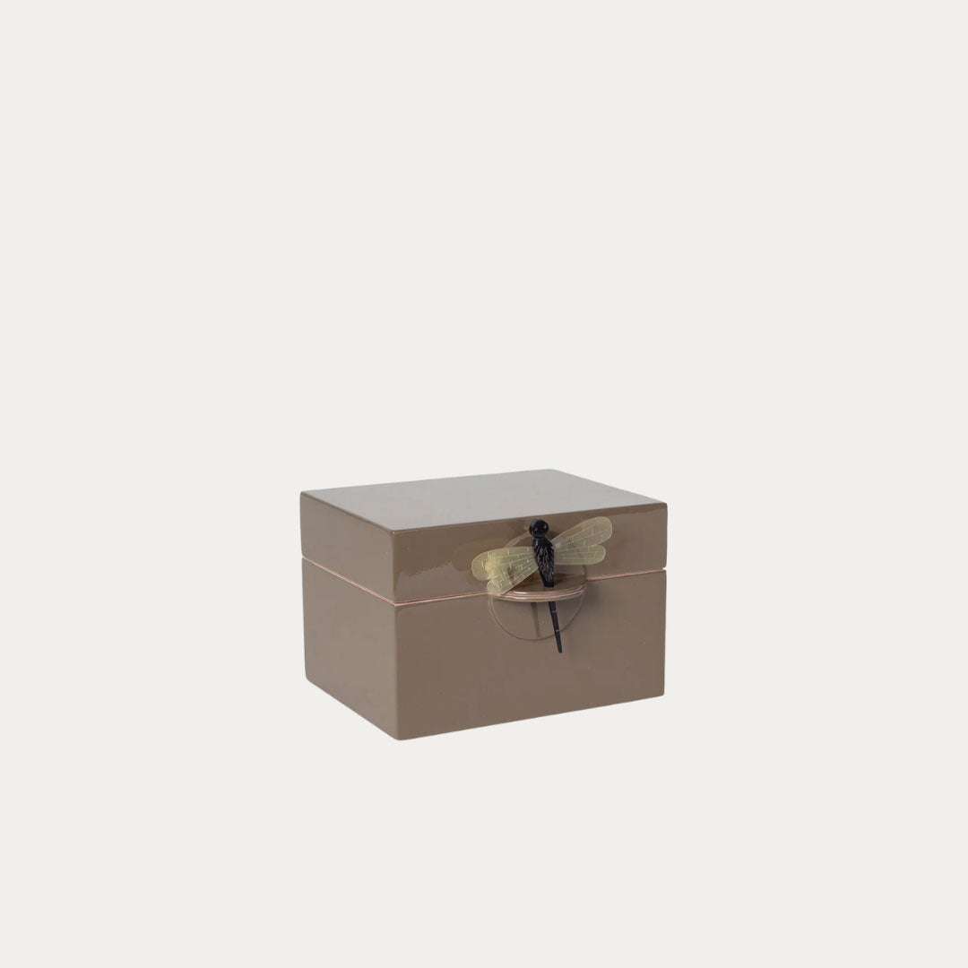 Caixa Lacada Decorativa LIBÉLULA Tamanho B bege, preto, terra, verde e paixao – imagem 7