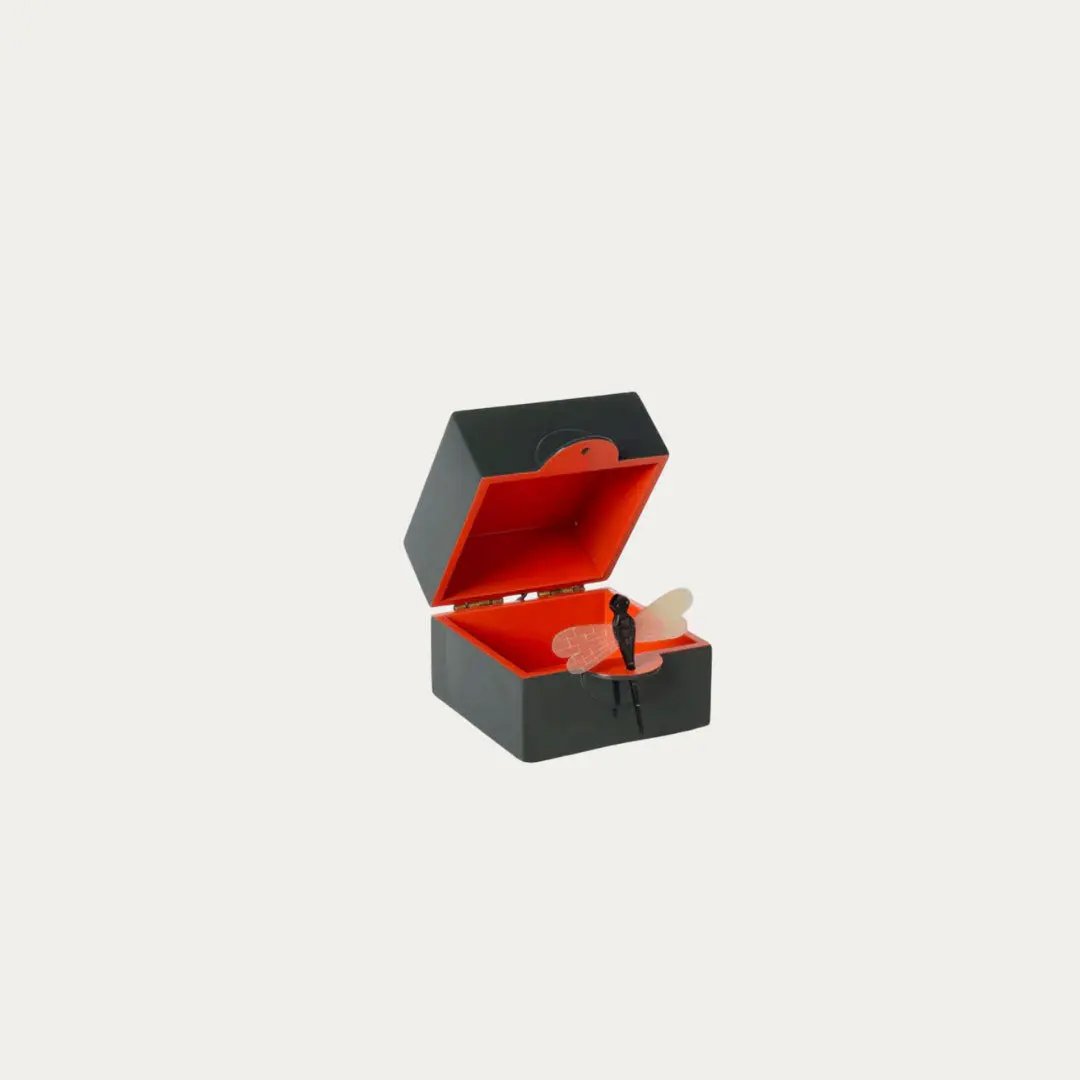 Caixa Lacada Decorativa LIBÉLULA Tamanho S bege, preto, terra, verde e paixao – imagem 6
