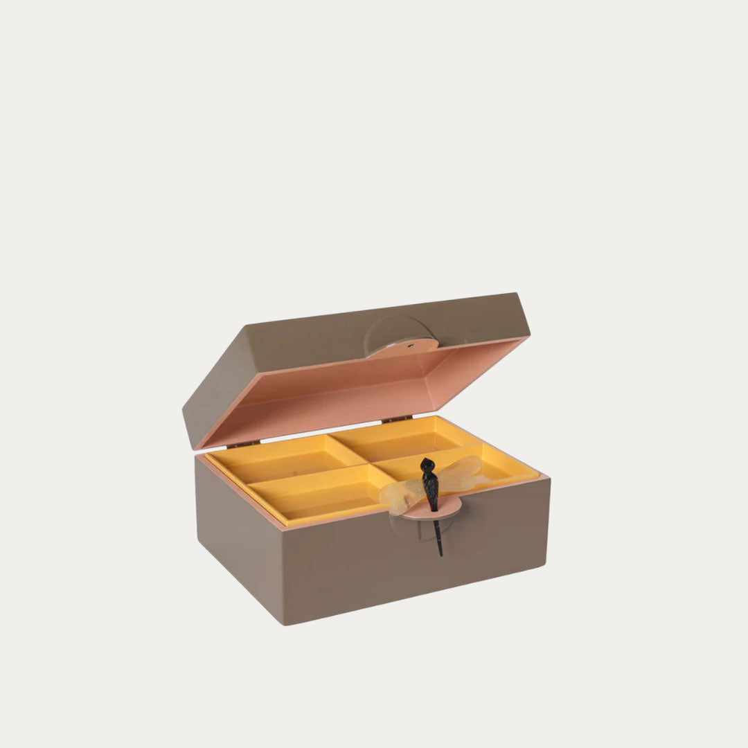Caixa Lacada Decorativa LIBÉLULA Tamanho XL bege, preto, terra, verde e paixao – imagem 4