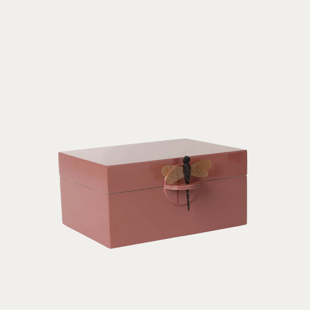 Caixa Lacada Decorativa LIBÉLULA Tamanho XL bege, preto, terra, verde e paixao – imagem 7