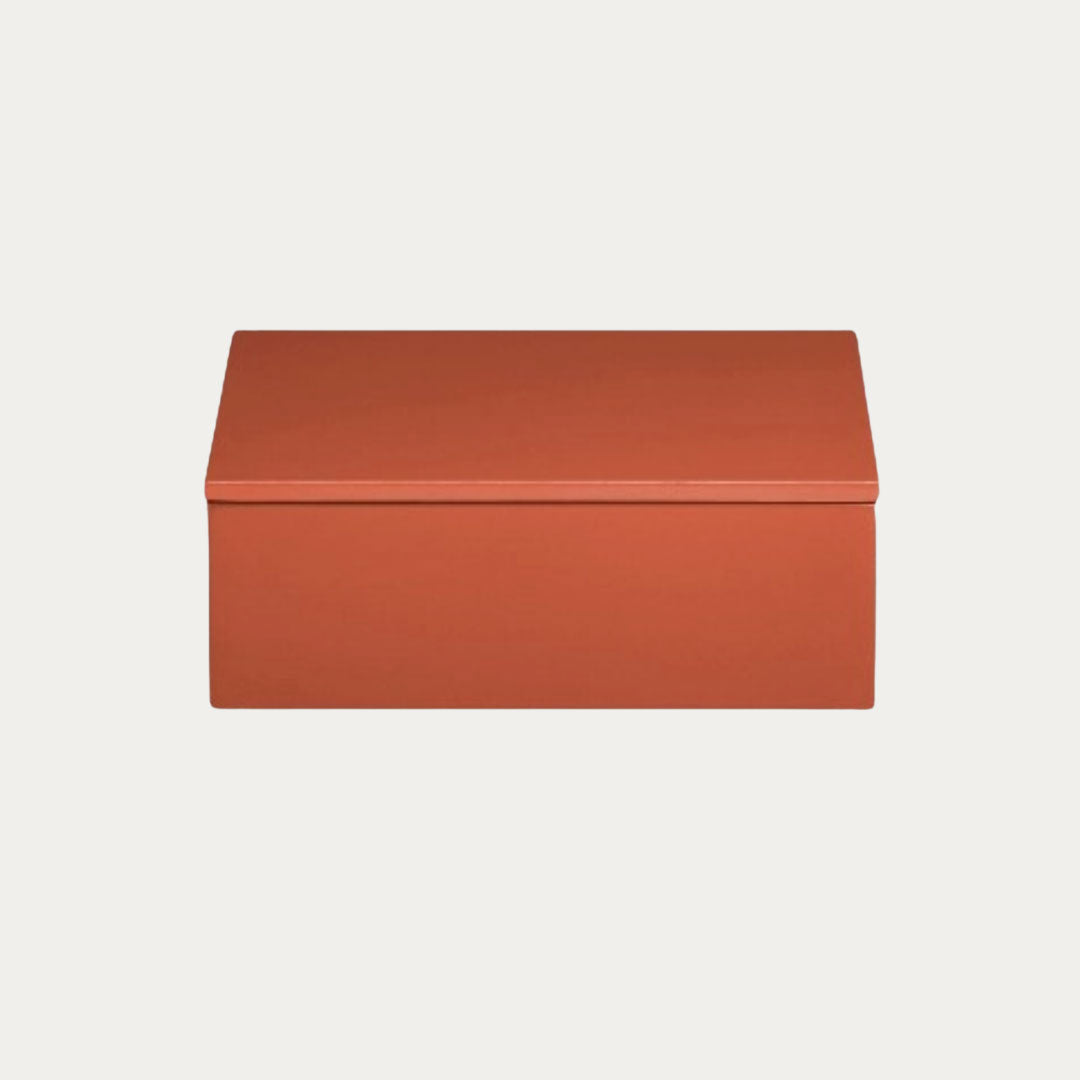 Caixa de Laca Porta-Jóias LUX 19x19 bordeaux e spicy orange