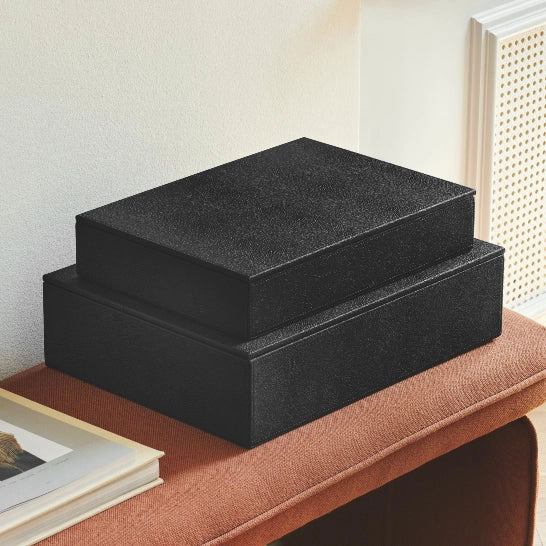 Conjunto 2 Caixas Decorativas STING L black e warm grey – imagem 2