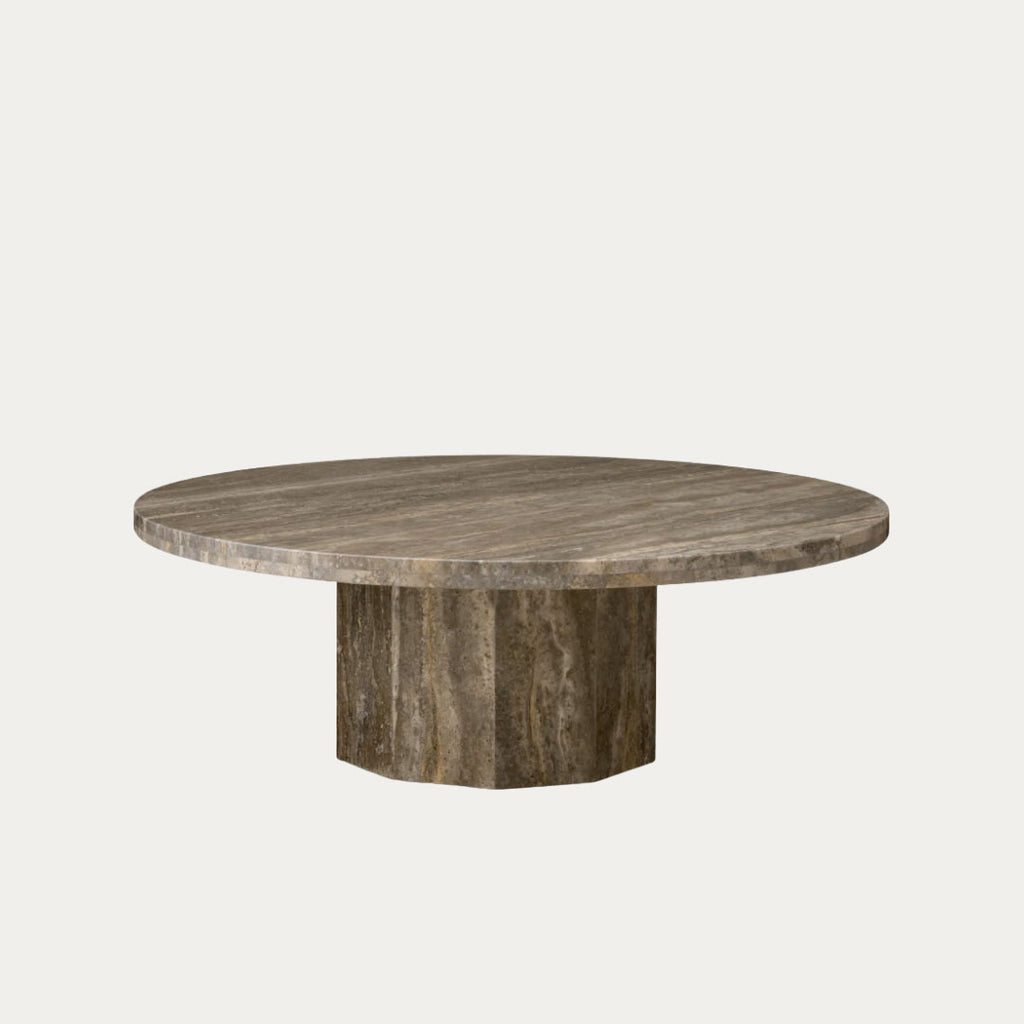 Mesa de centro FLORENCE oval em madeira e metal dourado