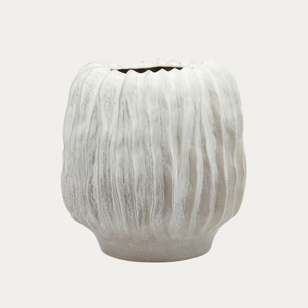 Vaso CHAKRA RIGHE em cerâmica com padrão de riscas