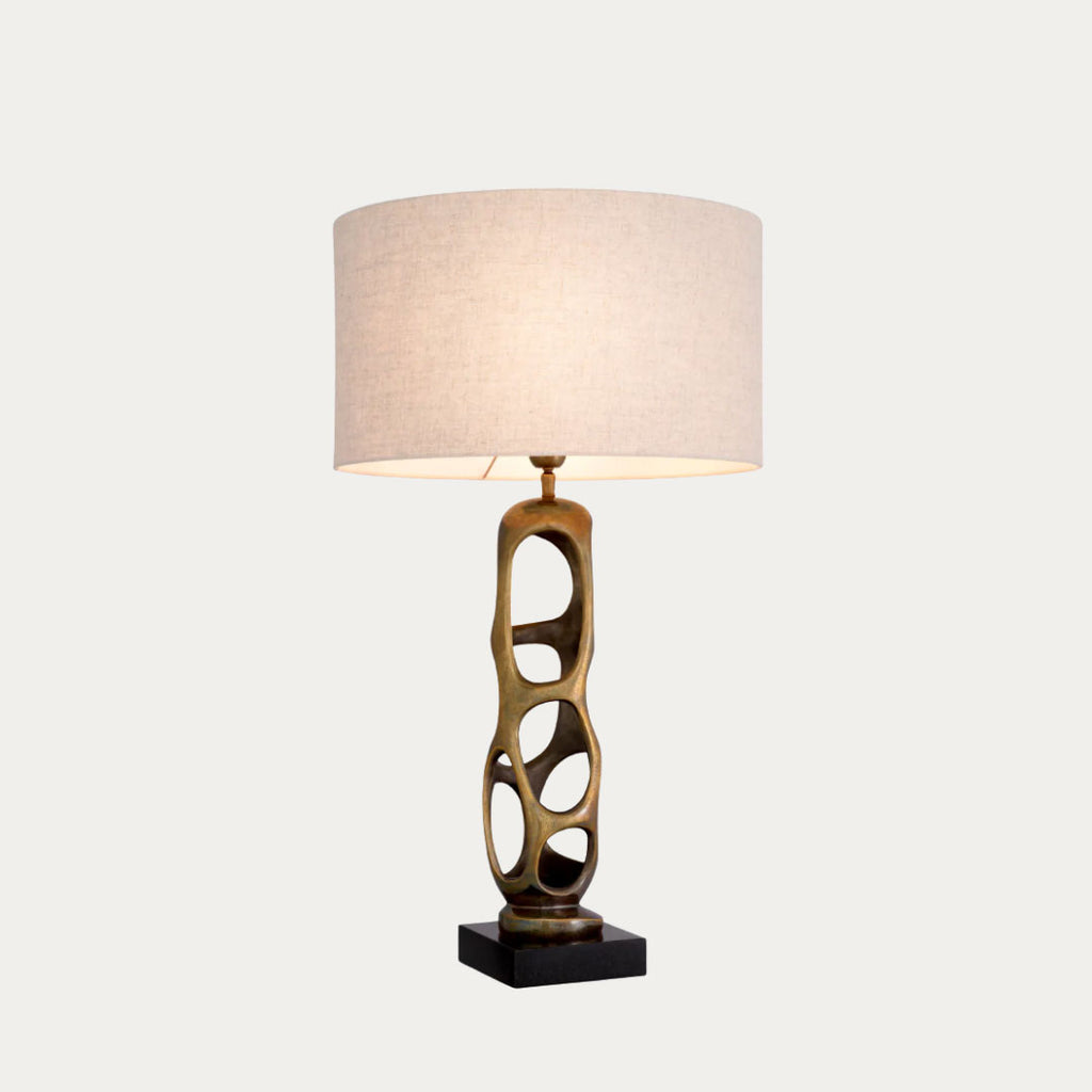 Candeeiro de Mesa KEARNY bege, terra e ouro – imagem 2