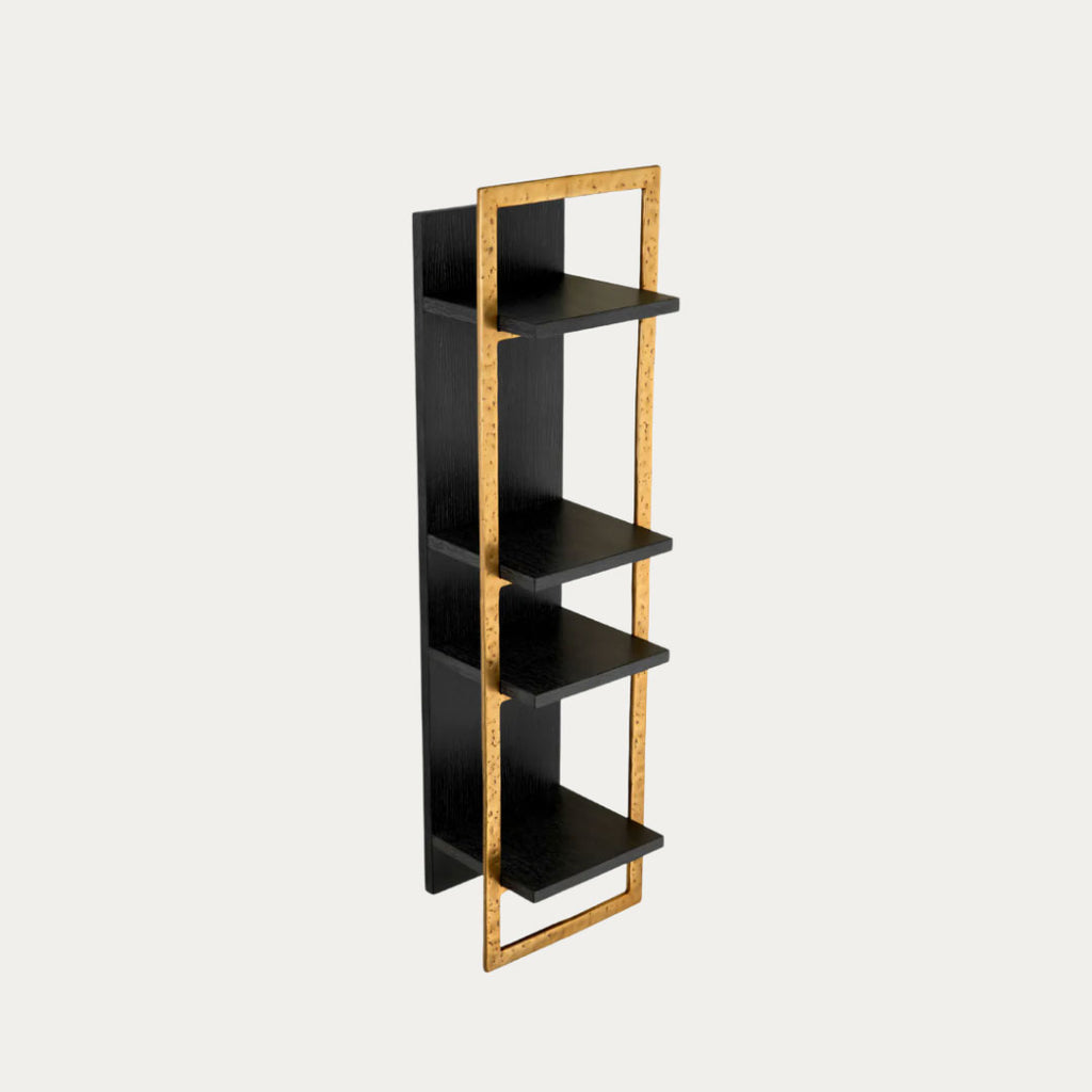 Estante de Parede BELCANTO preto, castanho e golden – imagem 3