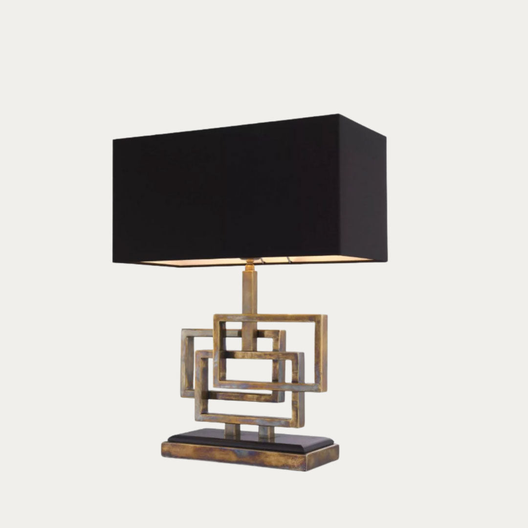 Candeeiro de mesa WINDOLF minimalista em metal preto fosco