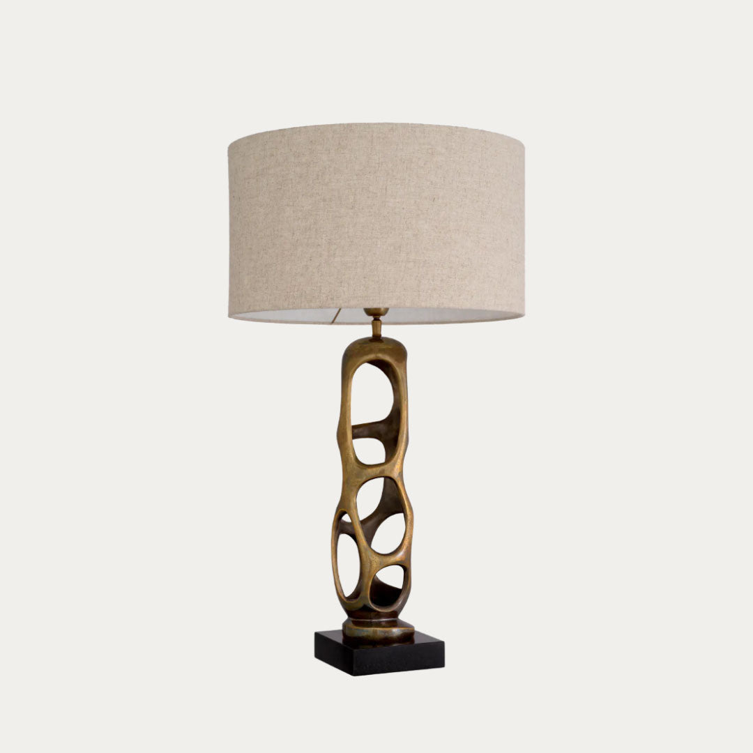 Candeeiro de Mesa KEARNY bege, terra e ouro – imagem 3