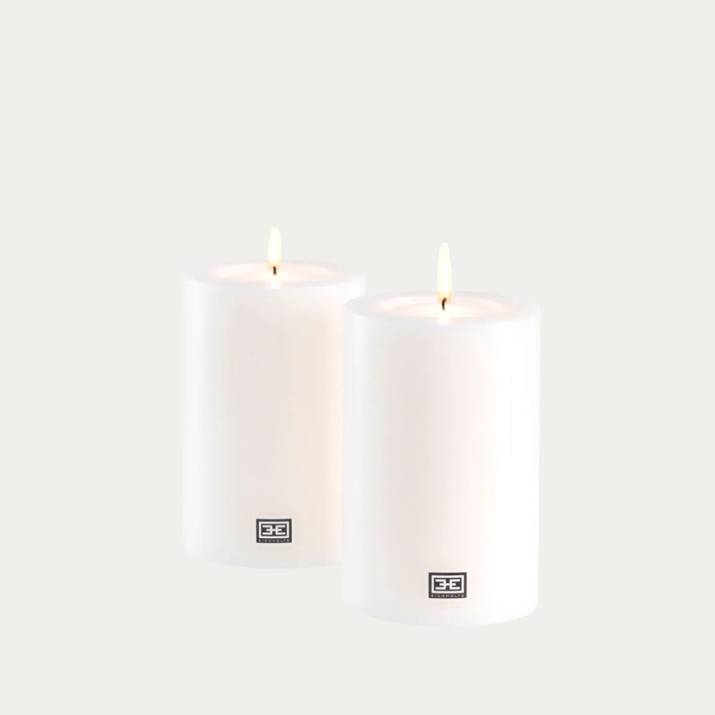 Conjunto de velas artificiais brancas 15 cm cera sintética