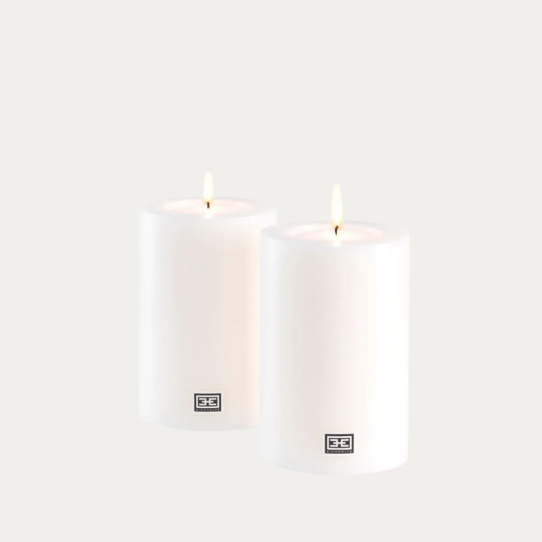 Conjunto de velas artificiais brancas 15 cm cera sintética