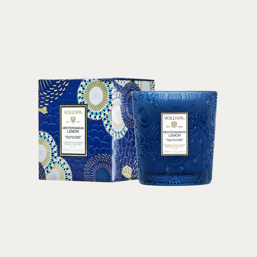 Vela perfumada Classic MEDITERRANEAN LEMON em frasco branco