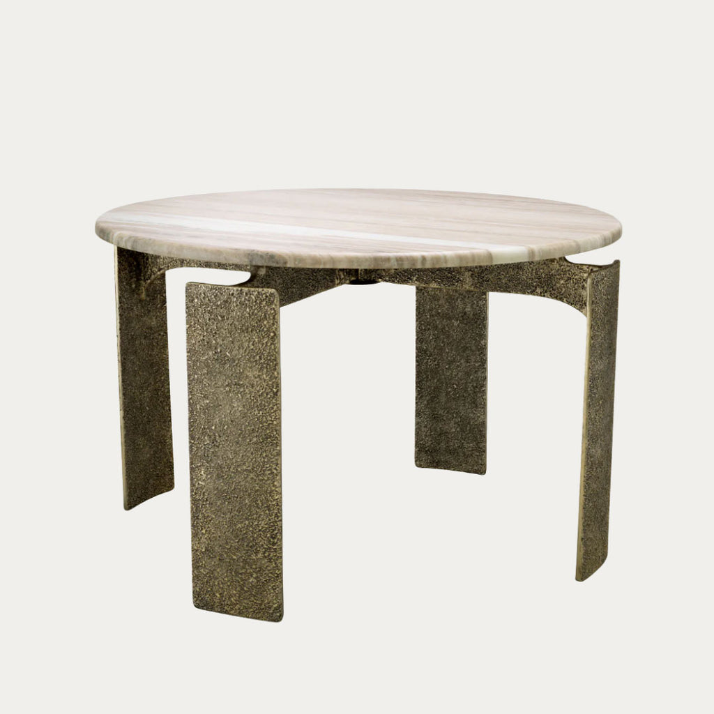 Mesa de jantar BODEGA ROUND circular em madeira e metal preto
