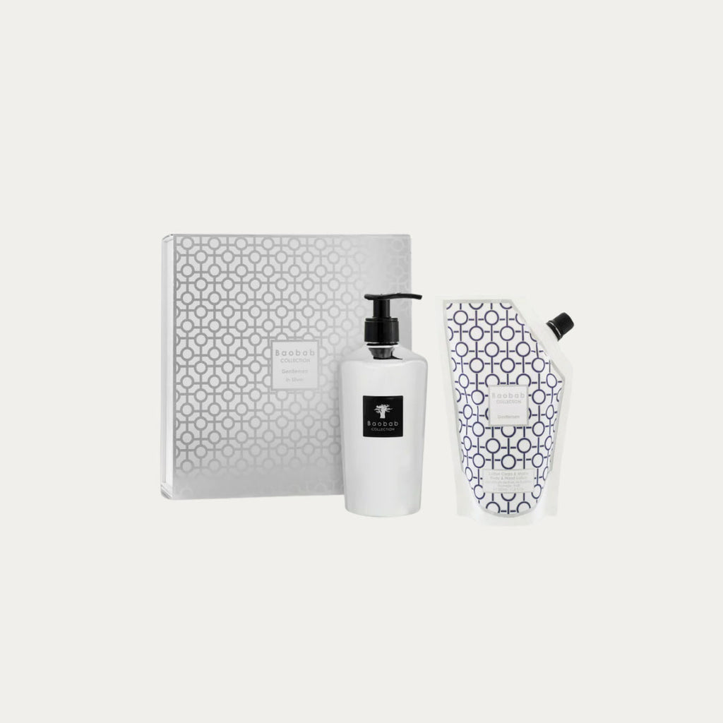 Caixa de presente GENTLEMEN IN SILVER com gel de mãos 350ml