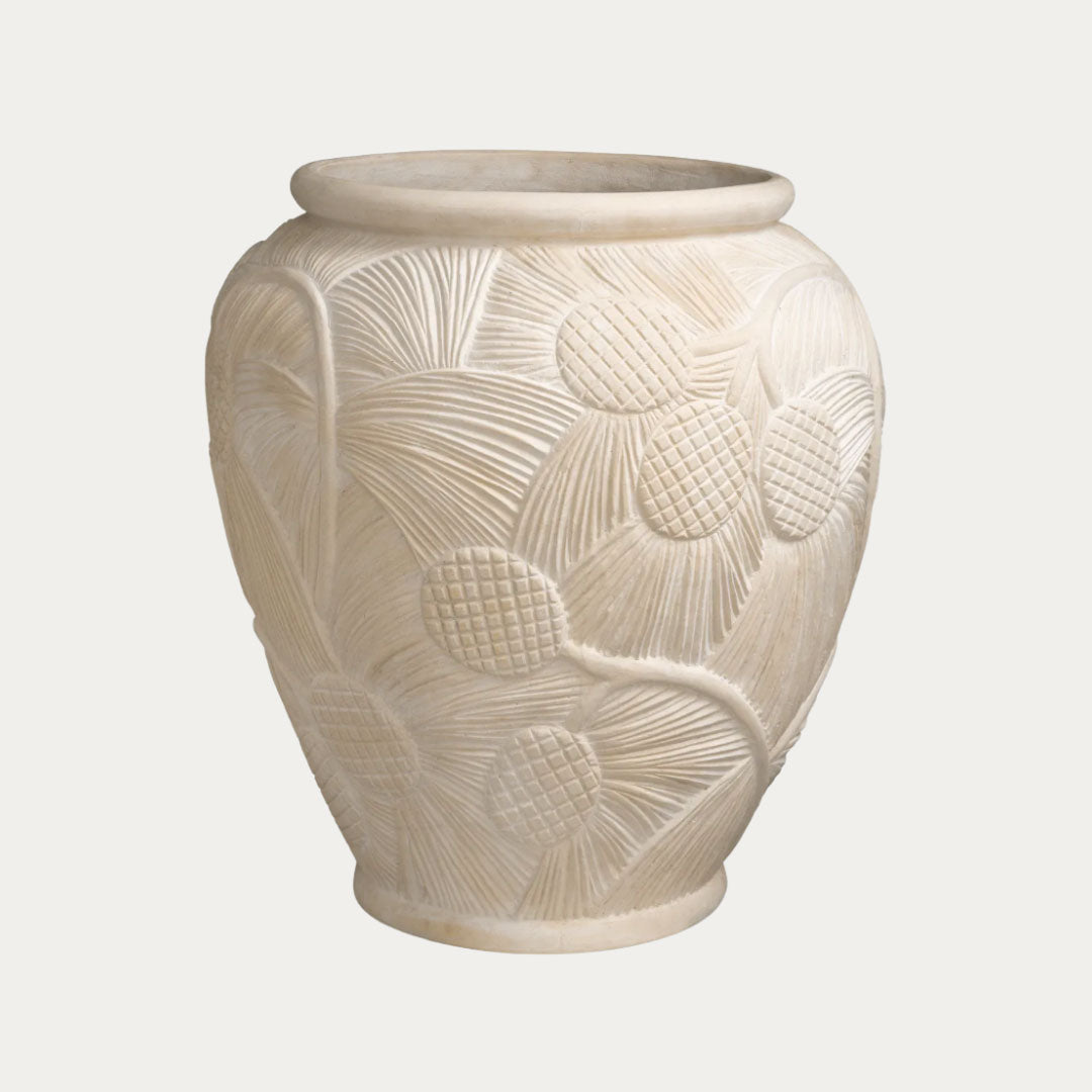 Vaso YASMINE em cerâmica com silhueta curvilínea elegante
