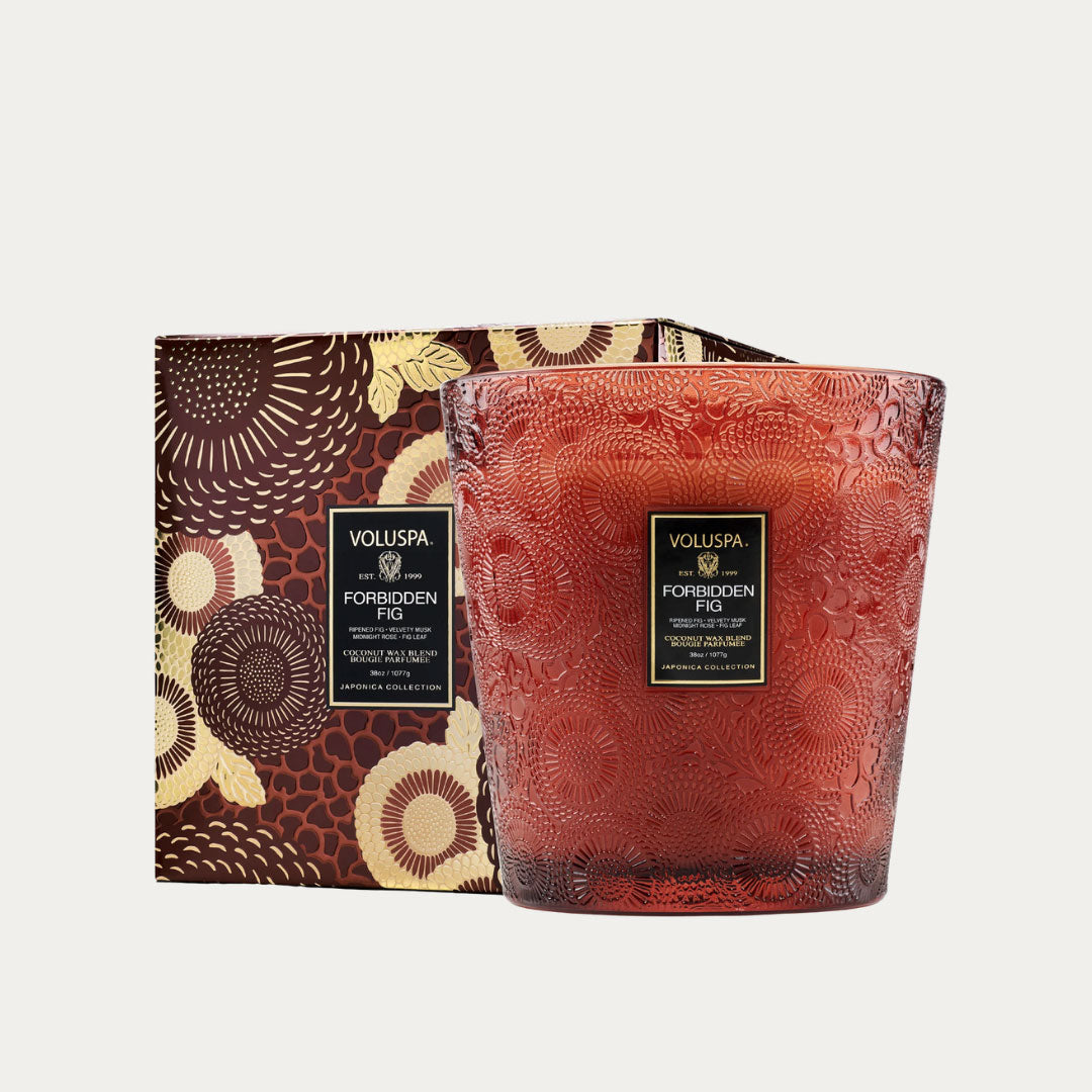 Vela perfumada FORBIDDEN FIG 3 pavios em taça larga