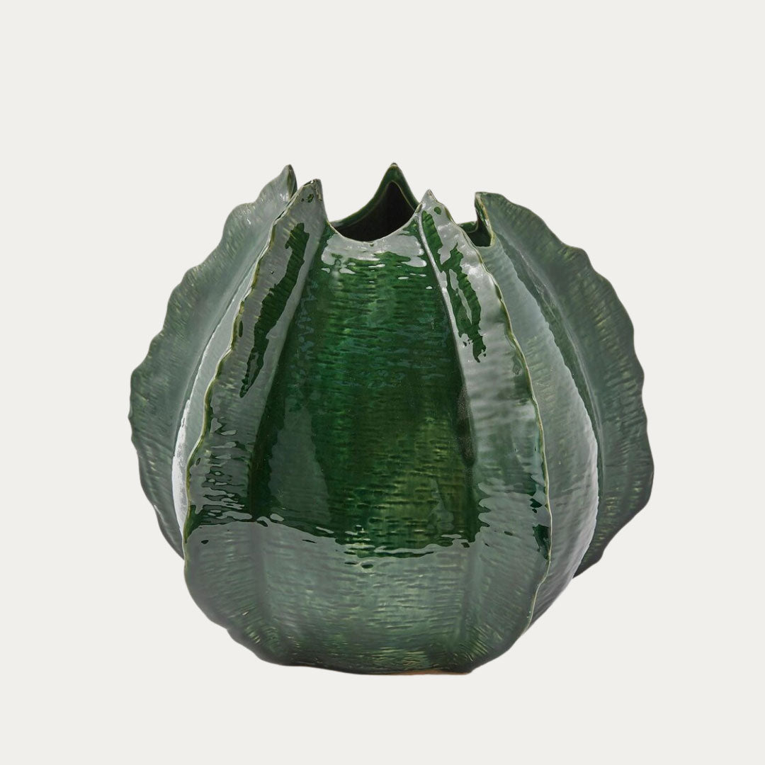 Jarra CHAKRA AGAVE BOMBATO com motivo de agave em relevo