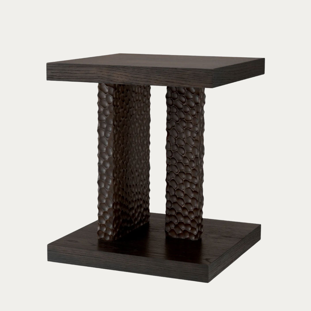 Mesa de apoio BRAVON em metal com tampo redondo
