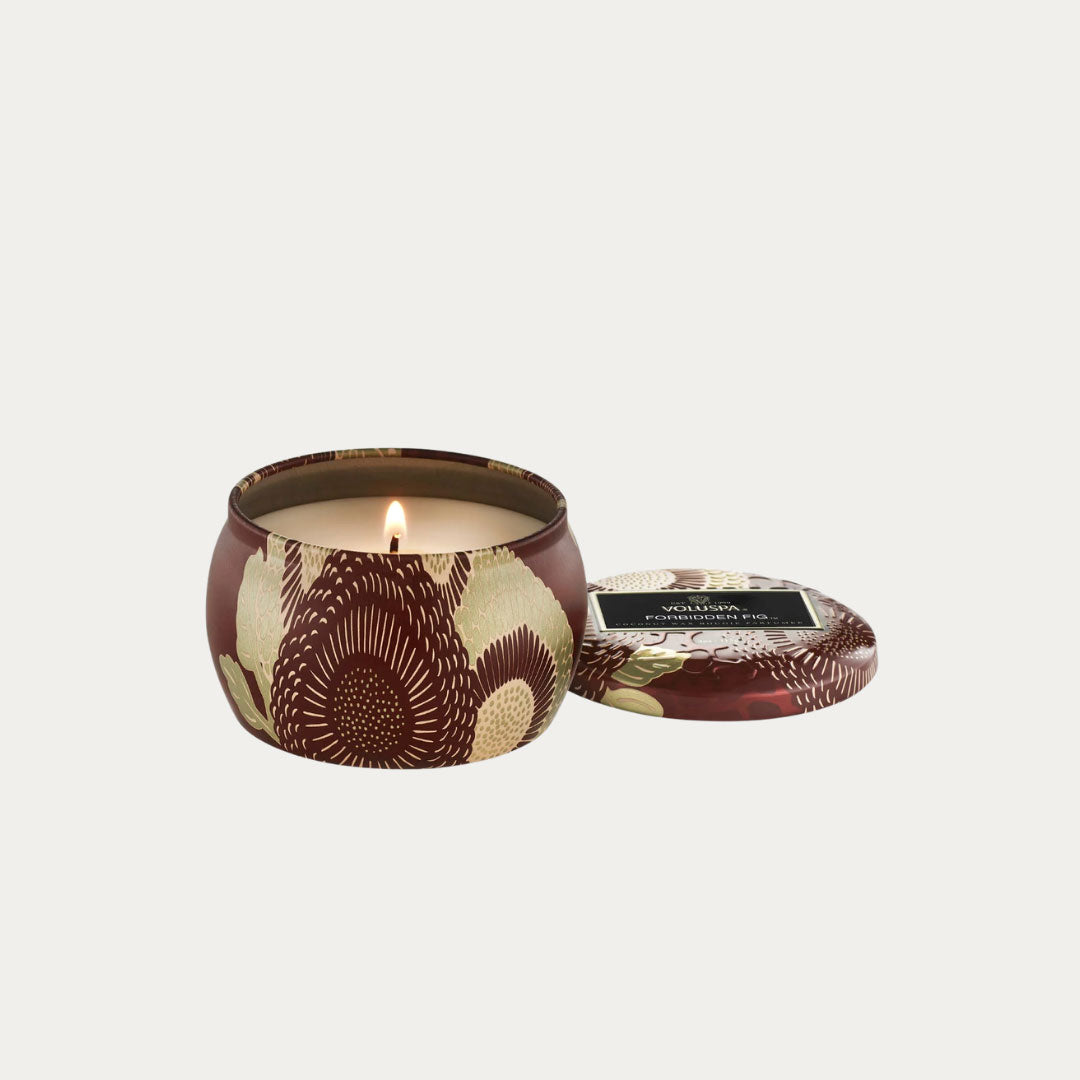 Mini vela FORBIDDEN FIG em lata com aroma figo selvagem
