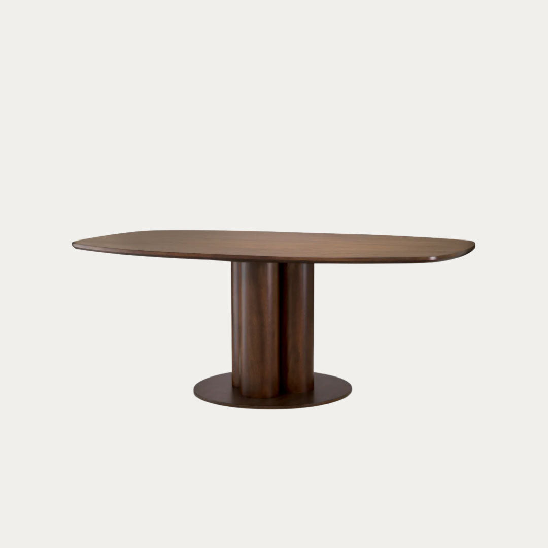 Mesa de jantar WESTWOOD rectangular em carvalho e ferro envelhecido