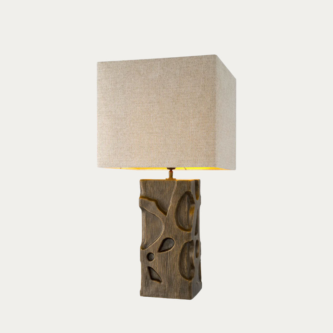 Candeeiro de mesa ENZO com base moderna e abajur cilíndrico