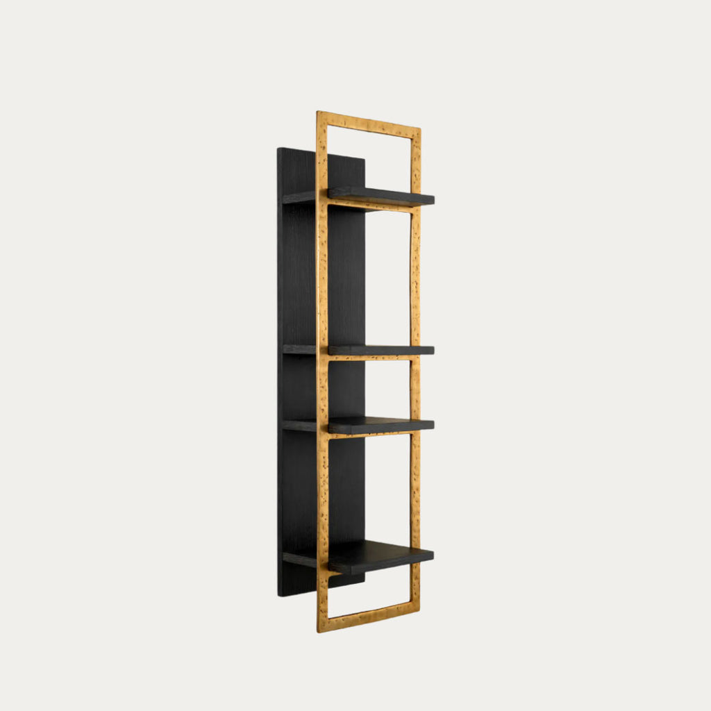 Estante de Parede BELCANTO preto, castanho e golden – imagem 4