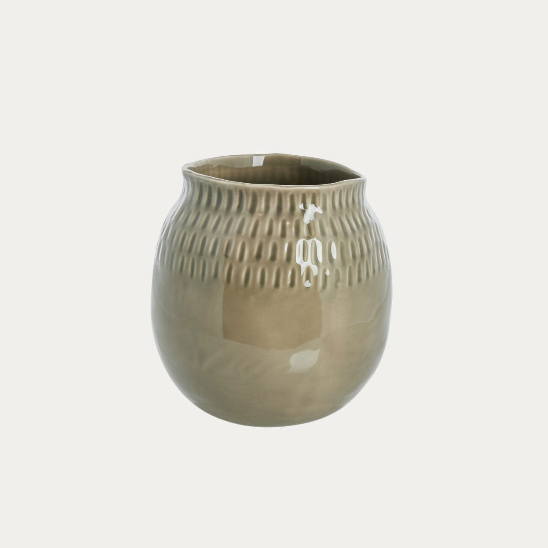 Vaso TALIA em cerâmica com forma orgânica e acabamento liso