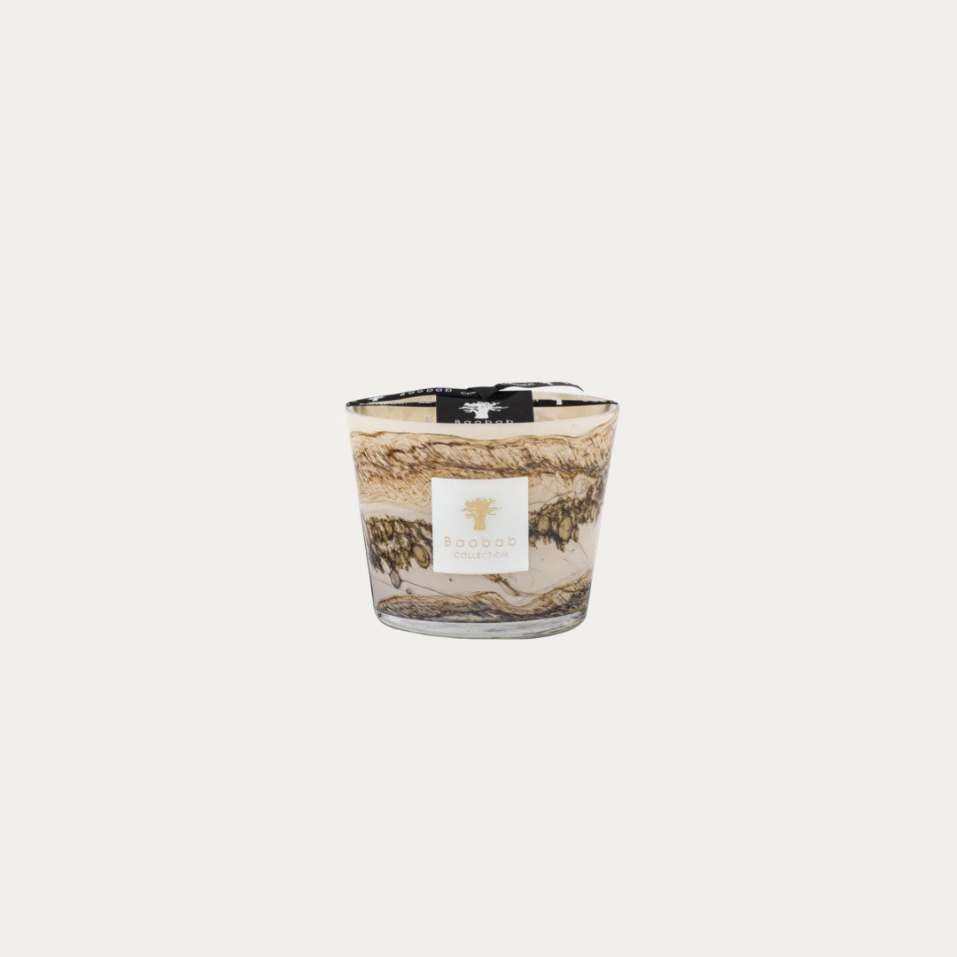 Vela perfumada SAND SILOLI em recipiente cor areia