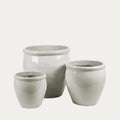 Conjunto 3 vasos GLAZE BOMBATO em branco brilhante
